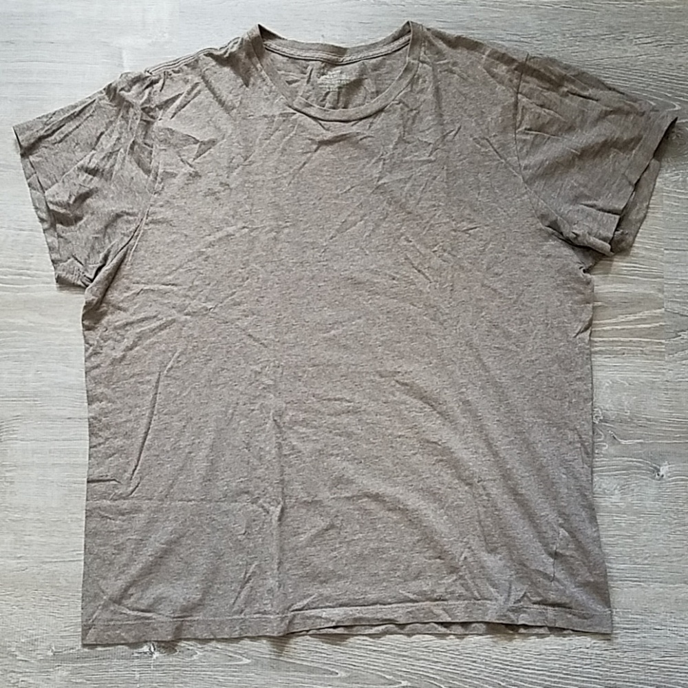 J. Crew Heathered Tan/Gray T-Shirt Size L